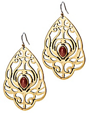 Gold Set Stone Openwork Earrings