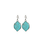 Large Turquoise Set Stone Earrings