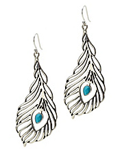 Openwork Peacock Feather Earrings