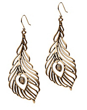 Openwork Peacock Feather Earrings