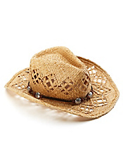 Openwork Straw Cowboy Hat