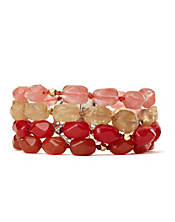 Red Multi-Stone Layered Bracelet