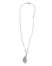 Silver Knotted Feather Openwork Necklace