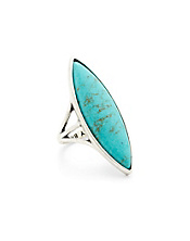 Turquoise Elongated Set Stone Ring
