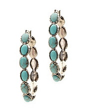 Turquoise Oblong Inlay Hoop