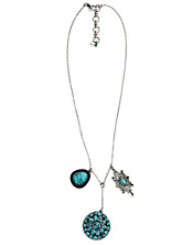 Turquoise Set Stone Disc Necklace