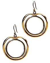 Two-Tone Double Circle Earrings