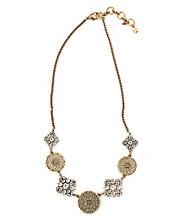 Two-Tone Openwork Disc Collar Necklace
