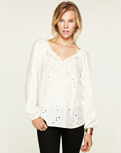 White Peasant Dress on Rhiannon Cutout Peasant Top    Sale   Lucky Brand Jeans