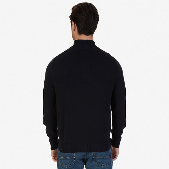 Quarter-Zip Sweater,True Black,large