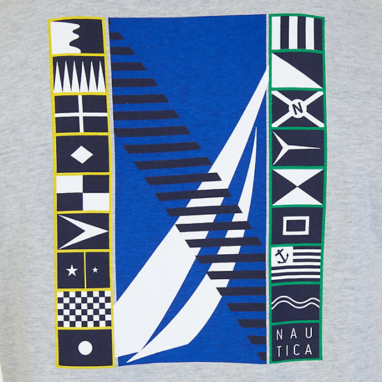 Sailing Flags Graphic T-Shirt,Grey Heather,large