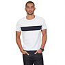 Pieced Stripe Cotton-Silk T-Shirt,Bright White,small