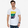 City-Sea Graphic V-Neck T-Shirt,Bright White,small