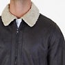 Faux Shearling Bomber Jacket,Dark Brown,small