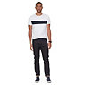 Pieced Stripe Cotton-Silk T-Shirt,Bright White,small