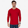 Solid Crew-Neck Long Sleeve T-Shirt,Nautica Red,small