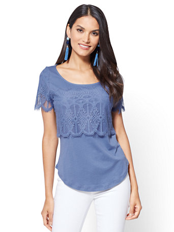 lace overlay shirt