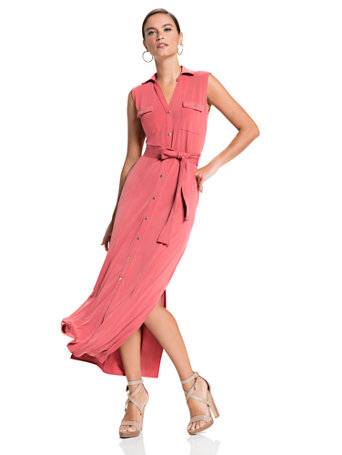 sleeveless maxi shirtdress