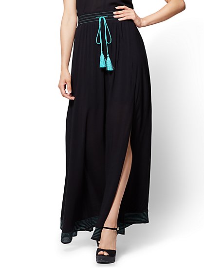 black high low maxi skirt