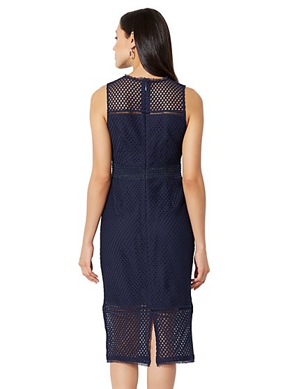 Lace-Mesh Sheath Dress - New York & Company