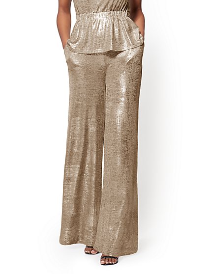 metallic palazzo pants