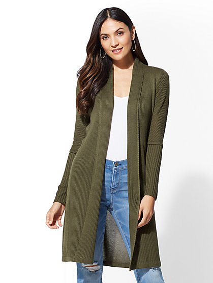 olive duster cardigan