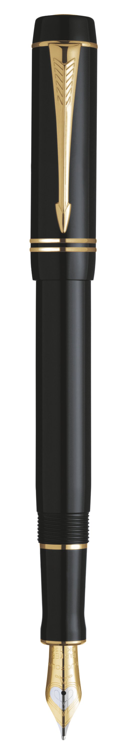 Duofold Black International Fountain Pen - Medium 18K gold nib