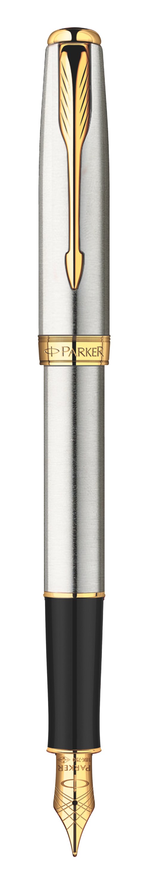 Sonnet Stainless Steel Fountain Pen - Medium 23k gold plated nib