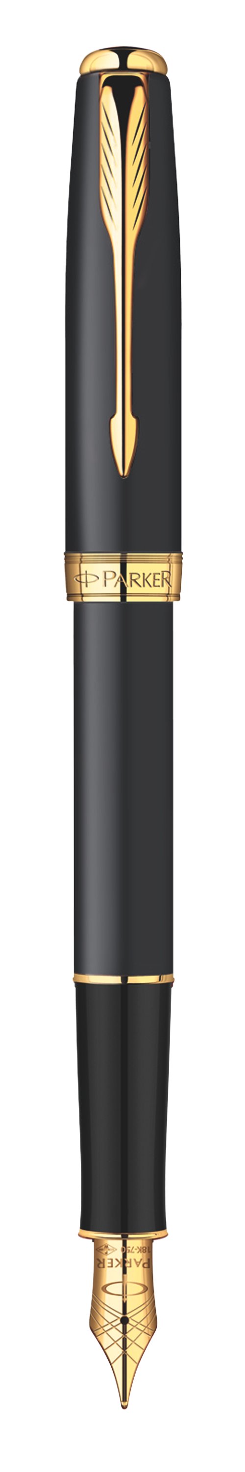 Sonnet Matte Black Fountain Pen - Medium 23k gold plated nib