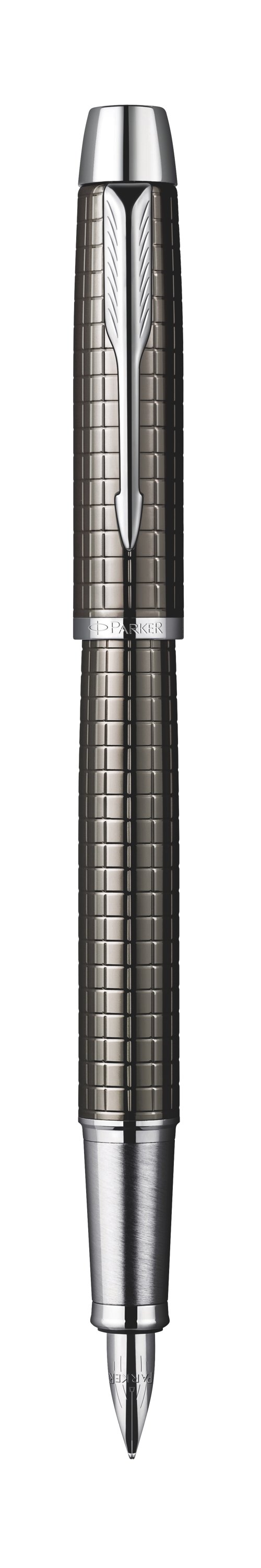IM Premium Deep Gun Metal Chiselled Fountain Pen - Medium stainless steel nib