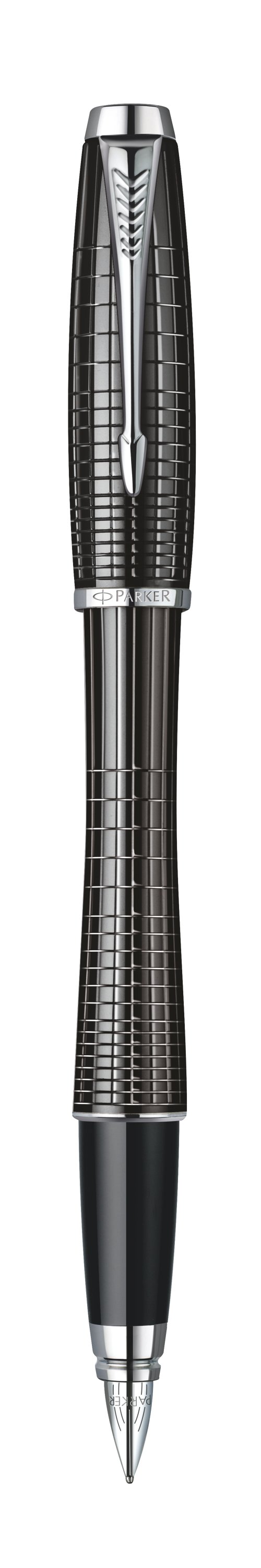 Urban Premium Metallic Black Chiselled Fountain Pen - Medium stainless steel nib