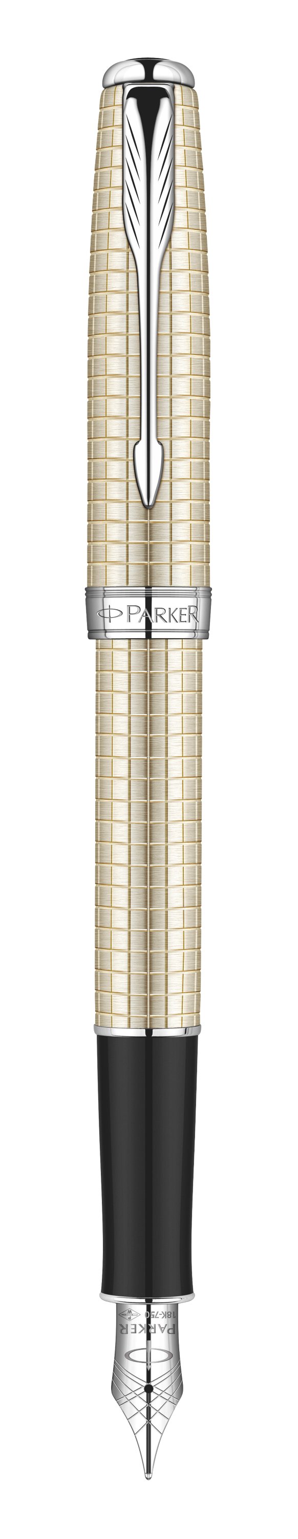 Sonnet Cisel&eacute Silver Fountain Pen - Medium 18K gold nib