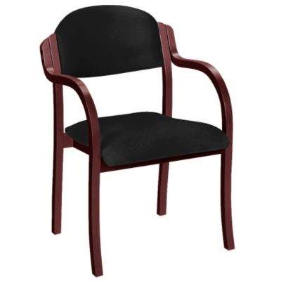 Oversized Wood Frame Arm Chair in Anti-Microbial Vinyl, CH01564