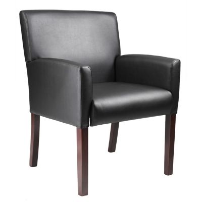 Black Vinyl Reception Arm Chair, CH02913
