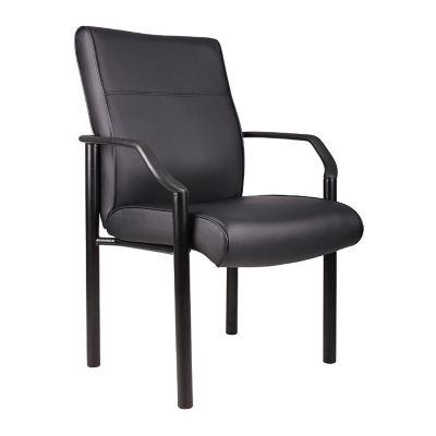 Black Leather Guest Chair, CH03214