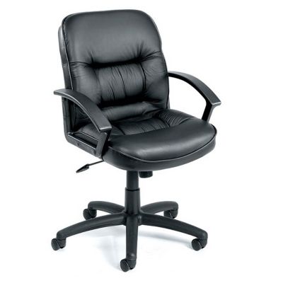 Black Leather Mid Back Executive Chair, CH00166