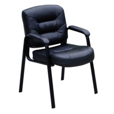 Black Leather Guest Chair, CH00180