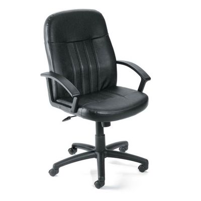 Mid Back Black Leather Conference Chair, CH02967