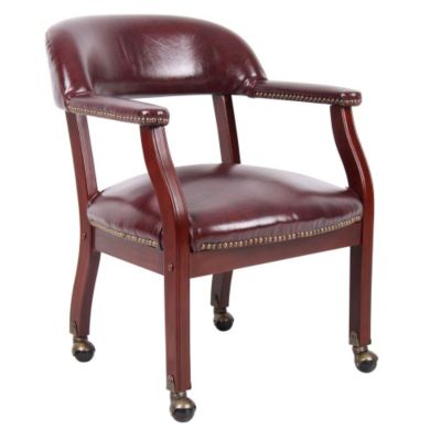 Traditional Captains Guest Arm Chair with Casters, CH00236