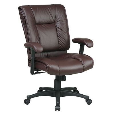 Work Smart Tufted Leather Desk Chair, CH03100
