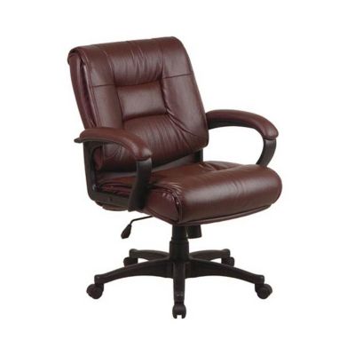 Work Smart Tufted Leather Desk Chair, CH02525