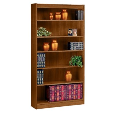Square Edge Six Shelf Reinforced Bookcase -72"H, ERC-L13672