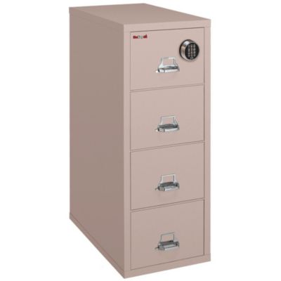 Fireproof Four Drawer Letter Size Vertical File - 31"D, Electronic Lock, FIR-4-1831-CEL