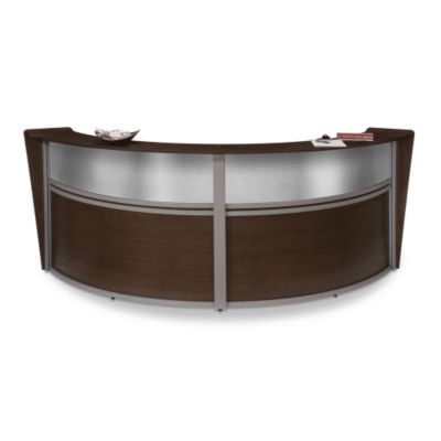Marque Curved Double Reception Station with Plexi Panel, OFM-55312
