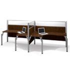 Pro Biz Side-by-Side Double L-Shaped Workstation with Plexiglass Panels, BES-100856B Pro Biz Side-by-Side Double L-Shaped Workstation with Plexiglass Panels, BES-100856B