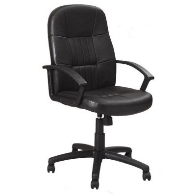 High Back Black Bonded Leather Conference Chair, BOC-HS350