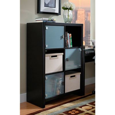 New York Skyline Bookcase with Glass Doors, BUS-KI10105