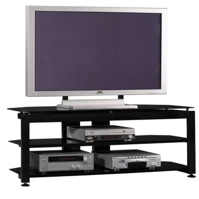 Black Metal and Glass Widescreen TV Stand, BUS-VS74962-03