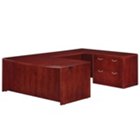 Summit Cope Bow Front Lateral File U-Desk with Right Bridge, DMI-7009-537BFP Summit Cope Bow Front Lateral File U-Desk with Right Bridge, DMI-7009-537BFP