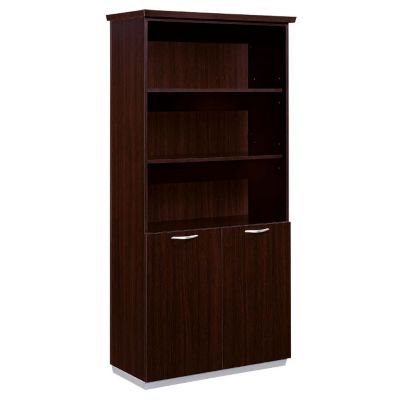 Mocha Bookcase with Lower Doors, DMI-7020-09
